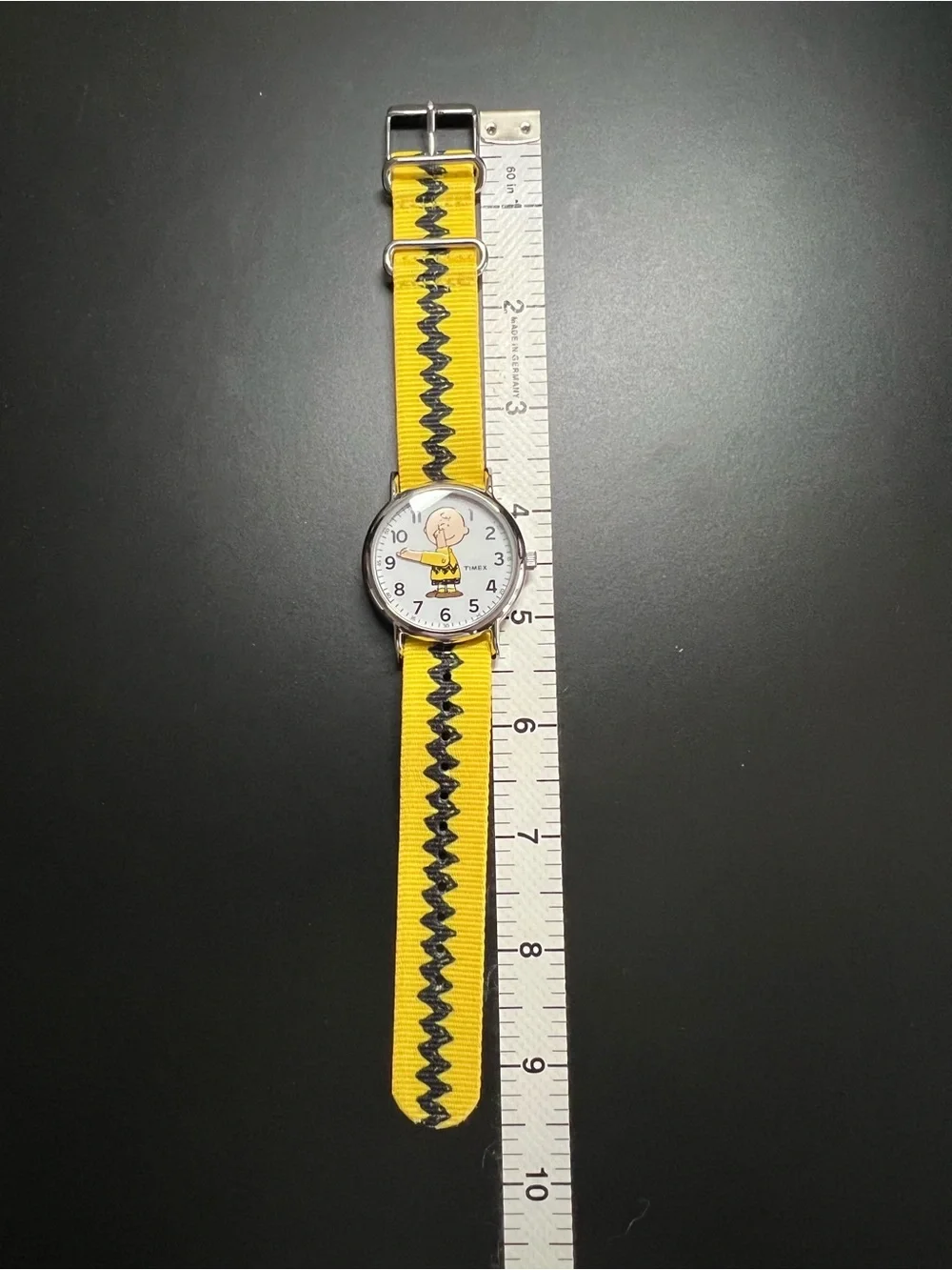 EUC Timex x Peanuts Charlie Brown 38mm Fabric Strap Watch
